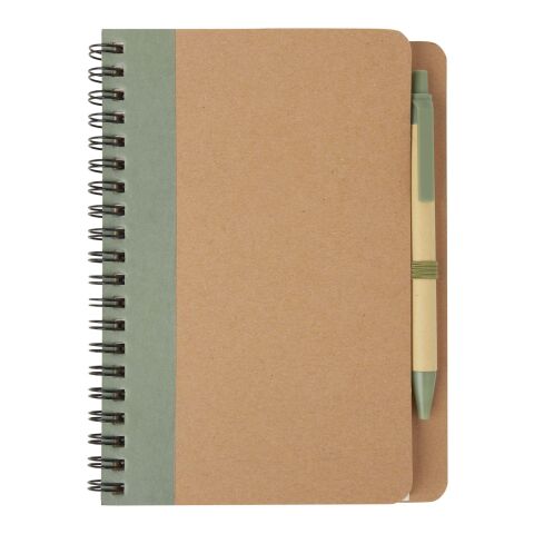 Priestly recycled notebook with pen Standard | Heather green-Natural | No Branding | not available | not available | not available