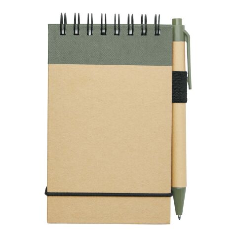 Zuse A7 recycled jotter notepad with pen Standard | Heather green-Natural | No Branding | not available | not available | not available