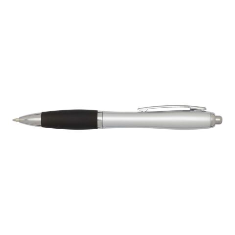 Nash RCS recycled plastic ballpoint pen with silver barrel and coloured grip (black ink) Standard | Solid black | No Branding | not available | not available