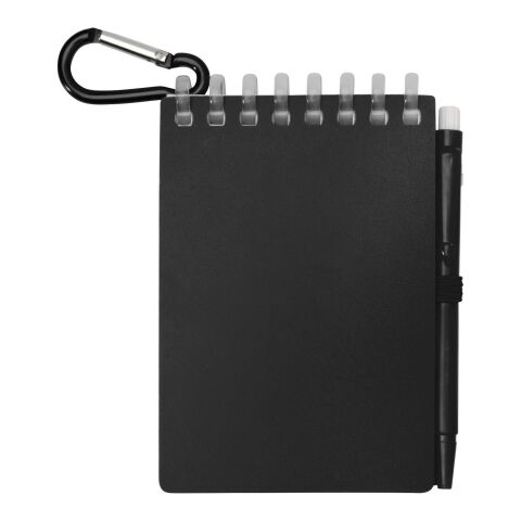 Lig Mini recycled outdoor soft cover notebook and ballpoint pen set (black ink) Solid black | No Branding