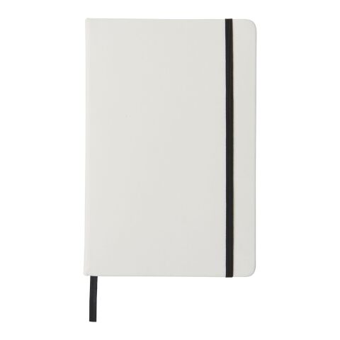 Spectrum A5 white notebook with coloured strap Standard | White-Solid black | No Branding | not available | not available | not available