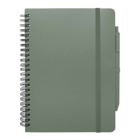 Thalaasa A5 ocean-bound hard cover notebook with ballpoint pen (black ink) Standard | Heather green | No Branding | not available | not available