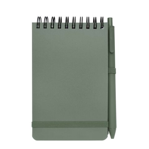 Thalaasa A6 hard cover ocean-bound notebook with ballpoint pen (black ink) Standard | Heather green | not available | No Branding | not available | not available