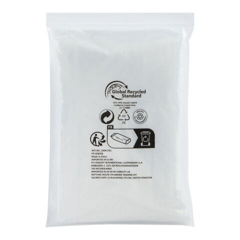 Mayan recycled plastic disposable rain poncho with storage pouch Standard | White | No Branding | not available | not available