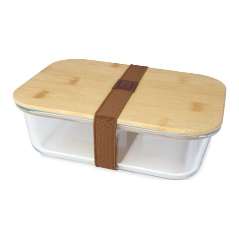 Roby glass lunch box with bamboo lid Standard | Natural-Transparent | No Branding | not available | not available