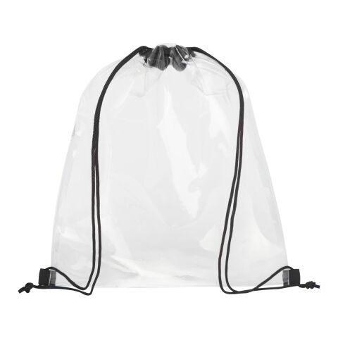 Lancaster transparent drawstring backpack Standard | Solid black-White | No Branding | not available | not available