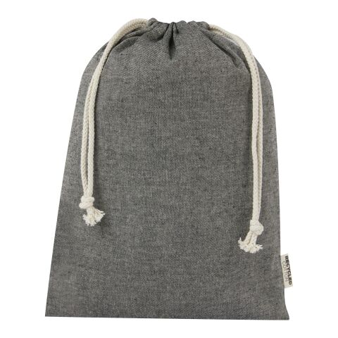 Pheebs 150 g/m² GRS recycled cotton gift bag large 4L Standard | Heather black | Not applicable | No Branding | not available | not available | not available
