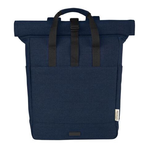 Joey 15” GRS recycled canvas rolltop laptop backpack 15L Standard | Deep blue | No Branding | not available | not available | not available
