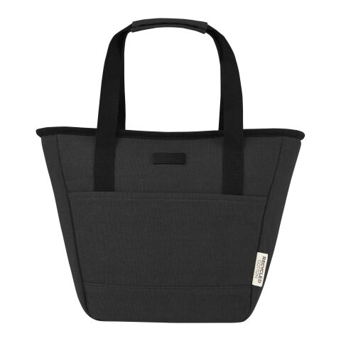Joey 9-can GRS recycled canvas lunch cooler bag 6L Standard | Solid black | not available | No Branding | not available | not available | not available