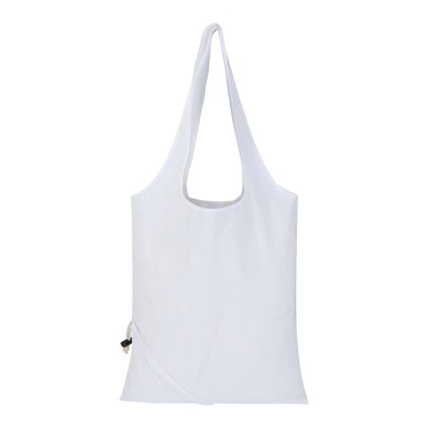 Madras Blend 140 g/m² GRS recycled foldable cotton tote bag 7L White
