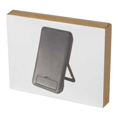 Loop 10W recycled plastic wireless charging pad with phone stand Standard | Black | Not applicable | No Branding | not available | not available