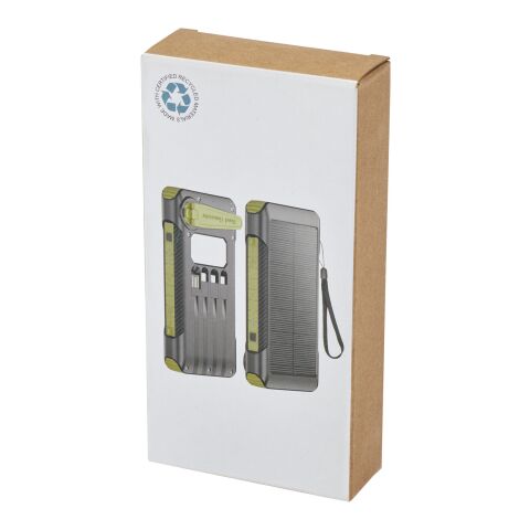 Soldy 10.000 mAh RCS recycled plastic solar dynamo power bank Standard | Army green | No Branding | not available | not available