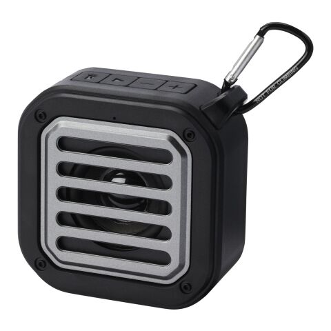 Solo 3W IPX5 RCS recycled plastic solar Bluetooth® speaker with carabiner Standard | Solid black | No Branding | not available | not available