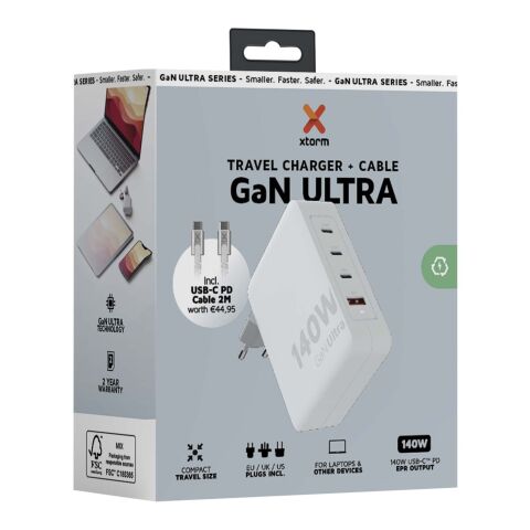 Xtorm XVC2140 GaN Ultra 140W travel charger with 240W USB-C PD cable Standard | white | No Branding | not available | not available