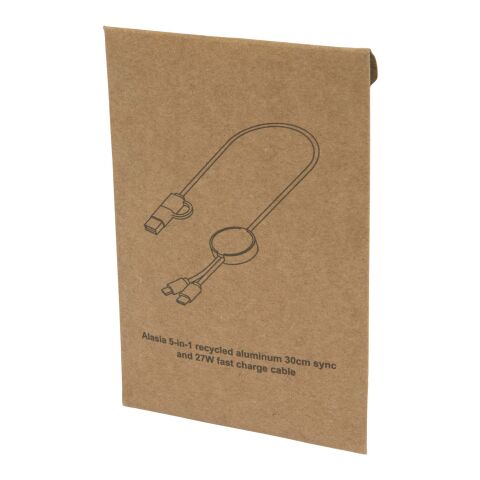 Alasia 5-in-1 recycled aluminium and plastic 30 cm data sync and 27W fast charge cable Standard | Silver | not available | No Branding | not available | not available