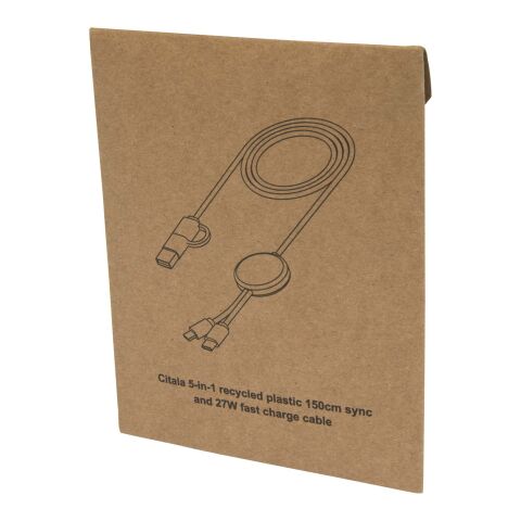 Citala 5-in-1 recycled plastic 150 cm data sync and 27W fast charge cable Standard | White | not available | No Branding | not available | not available