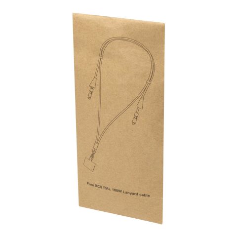 Funi recycled plastic smartphone lanyard with built-in data sync and 100W fast charge 5-in-1 cable Standard | Black | No Branding | not available | not available