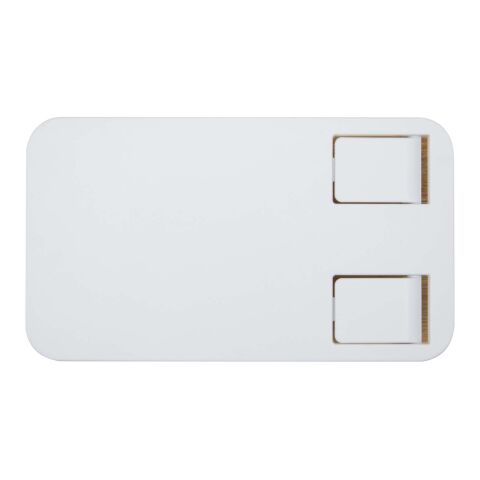 Alfirk recycled plastic foldeable desk phone stand with bamboo details Standard | White | No Branding | not available | not available