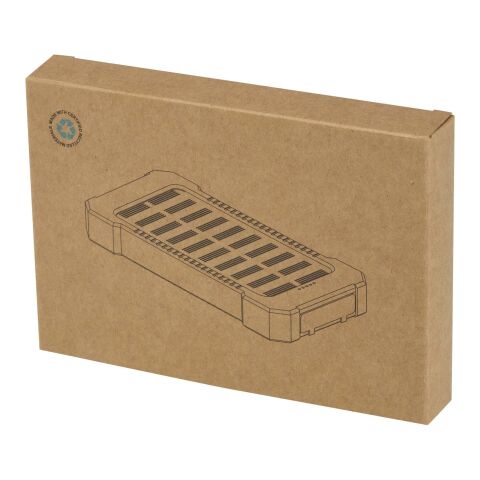 Altair 5000 mAh 10W recycled plastic rugged solar power bank with built-in torch Standard | Solid black | No Branding | not available | not available