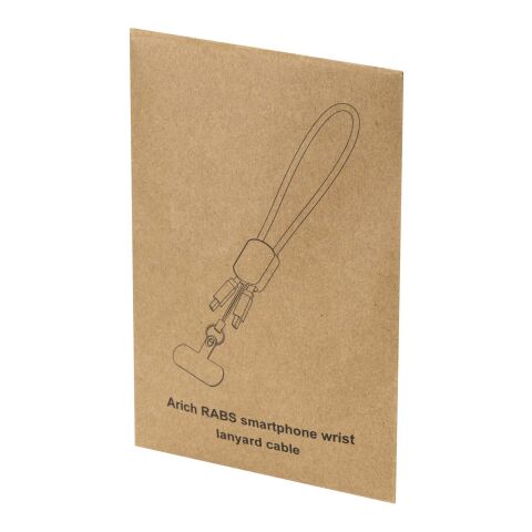Arich RCS recycled wrist lanyard with built-in 20W Type-C charging cable Solid black