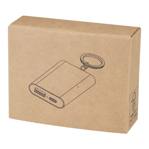 Arcturus 2000 mAh recycled aluminium power bank with keychain Standard | Silver | No Branding | not available | not available