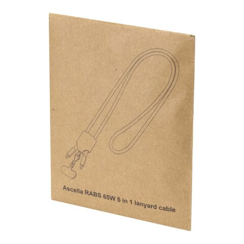 Ion 65W 5-in-1 recycled plastic lanyard charging cable White