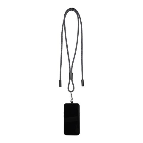 SMART 65W RPET charging cable with lanyard Solid black