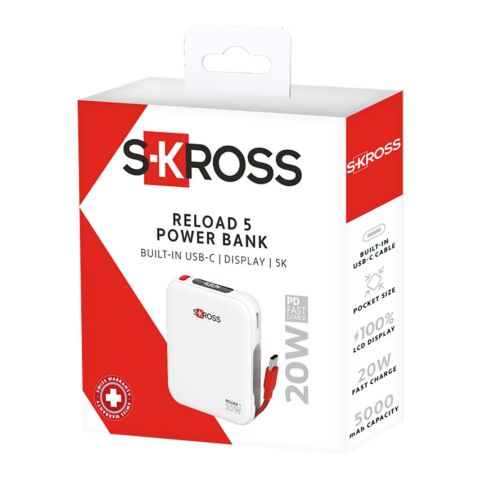 SKROSS® Reload 5000 mAh power bank White