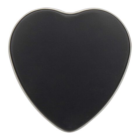 Blissful heart-shaped tin candle with vanilla aroma Standard | Solid black | No Branding | not available | not available