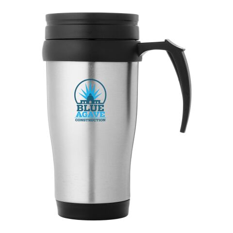Sanibel 400 ml insulated mug Standard | Silver-Solid black | No Branding | not available | not available