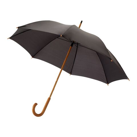 Jova 23" umbrella with wooden shaft &amp; handle Standard | Solid black | not available | No Branding | not available | not available | not available