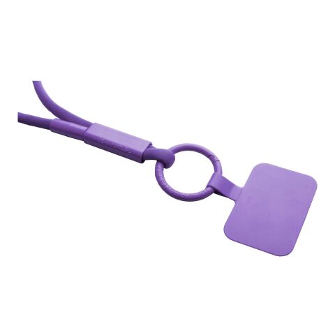 Tubyard lanyard phone holder with recycled plastic tube Purple | No Branding | not available | not available