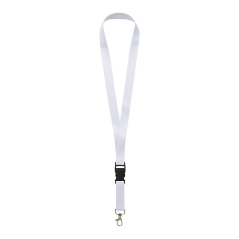 Bucks Recycled PET Lanyard Solid black-White | 10mm | Sublimation | all over, back | 10 mm x 900 mm