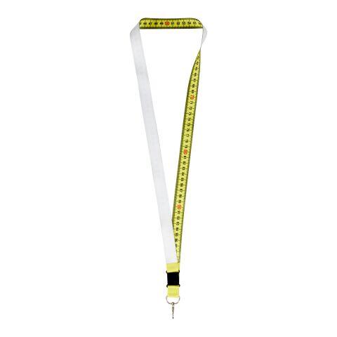 Isla 1-metre sublimation lanyard Yellow-Solid black-White | No Branding | not available | not available