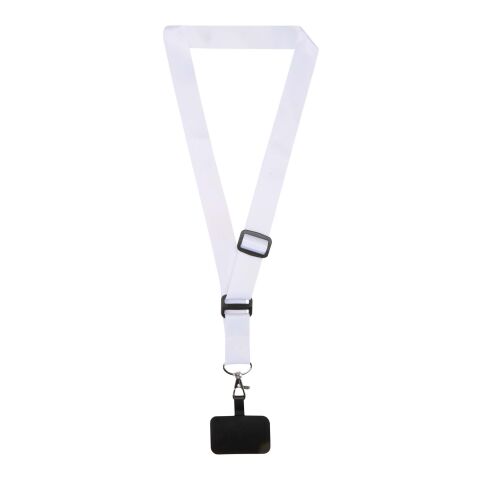 Lyra sublimation adjustable lanyard with phone holder White | No Branding | not available | not available