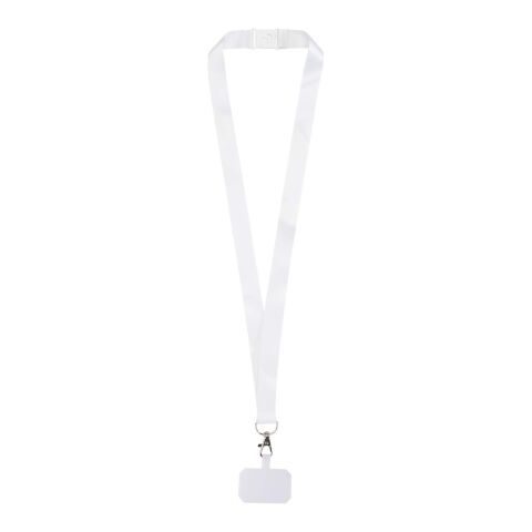 Addie sublimation lanyard with phone holder and safety breakaway  white-white | 15mm | No Branding | not available | not available