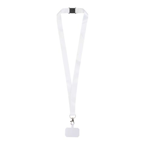 Addie sublimation RPET lanyard with phone holder and safety breakaway Solid black-White | 20mm | No Branding | not available | not available