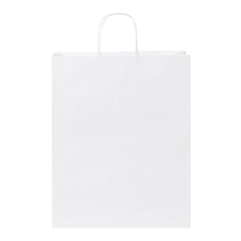 Kraft 80-90 g/m2 paper bag with twisted handles - large white | No Branding | not available | not available
