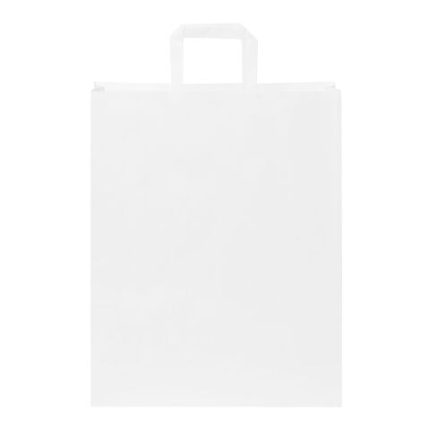 Kraft 80-90 g/m2 paper bag with flat handles - large White | Not applicable | No Branding | not available | not available