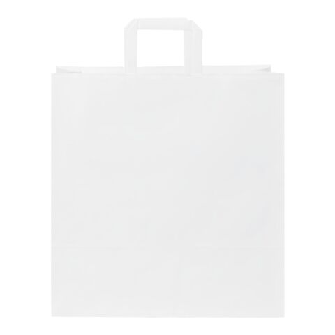 Kraft 80-90 g/m2 paper bag with flat handles - X large white | No Branding | not available | not available