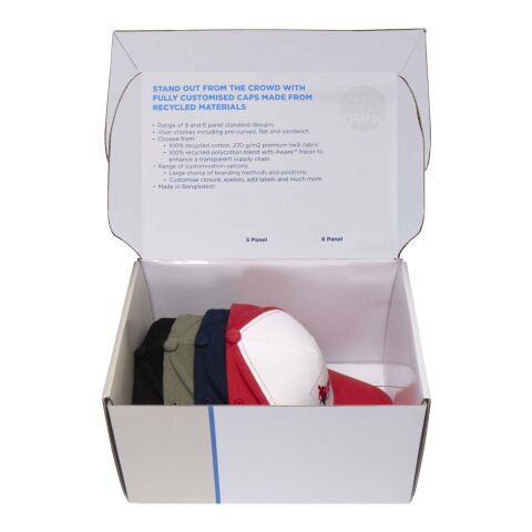 Recycled caps sample box white | No Branding