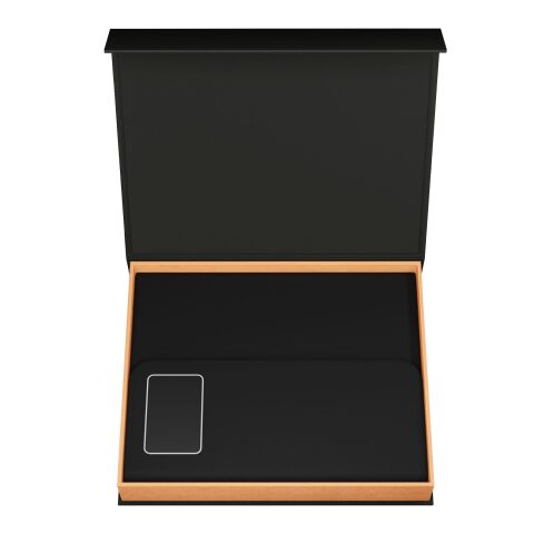 SCX.design O18 A5 notebook with 5W wireless 4000 mAh powerbank and light-up logo Solid black | No Branding | not available | not available