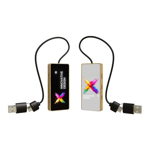 SCX.design H21 8-in-1 wooden USB hub with dual input and 6 ports Brown | No Branding | not available | not available