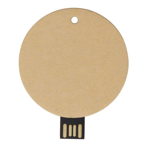 Round recycled paper USB 2.0 Kraft brown | No Branding | not available | not available | 1 GB