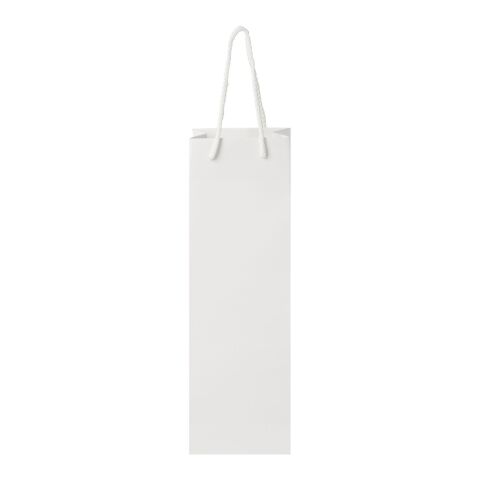 Handmade 170 g/m2 integra paper wine bottle bag with plastic handles white | No Branding | not available | not available