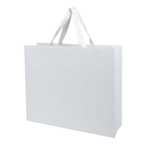 Smartfold 230 g/m2 paper bag with ribbon handles and matt lamination -  42 x 12 x 35 cm White