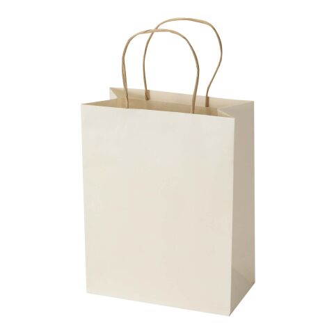 Agricultural 150 g/m2 waste paper bag with twisted handles - 18 x 9 x 23 cm Ivory white