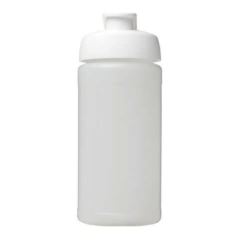 Baseline Plus 500 ml flip lid sport bottle Transparent-White | No Branding | not available | not available