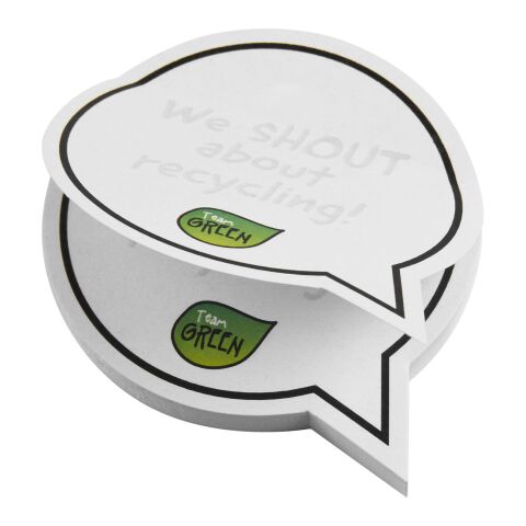 Sticky-Mate® speech bubble-shaped recycled sticky notes White | No Branding | not available | not available