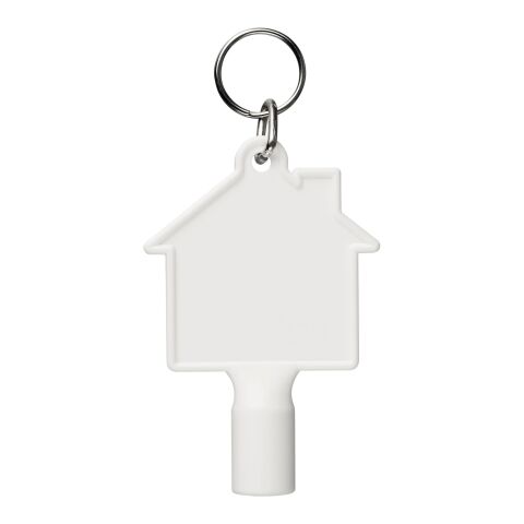 Maximilian house-shaped recycled utility key keychain White | Not applicable | No Branding | not available | not available